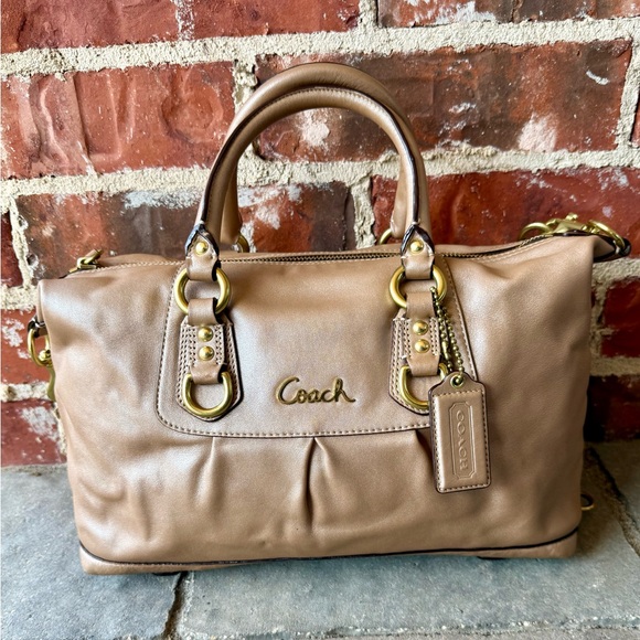 Coach Ashley Shimmery soft leather convertible Satchel Handbag & Wallet Set 2011 - Picture 2 of 10